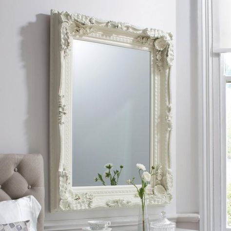 Timeless elegant wall mirror in a sophisticated matt cream finish. W895 x H1200mm Brand: Bodhi Louis Mirror, Cream Mirror, Landscape Glass, Baroque Mirror, Elegant Mirrors, Rectangle Mirror, Rectangular Mirror, Ornate Frame, Floor Mirror