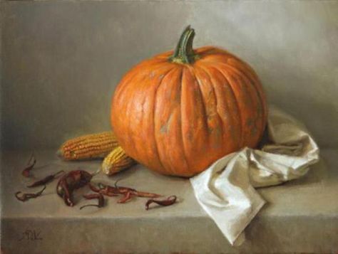 Michael Devore Paintings - Fine Art Blogger Fall Still Life Painting, Pumpkins Oil Painting, Pumpkin Oil Painting, Paintings Of Pumpkins, Pumpkin Reference, Still Life Pumpkin, Still Life Fruit Painting, Fall Still Life, Pumpkin Still Life