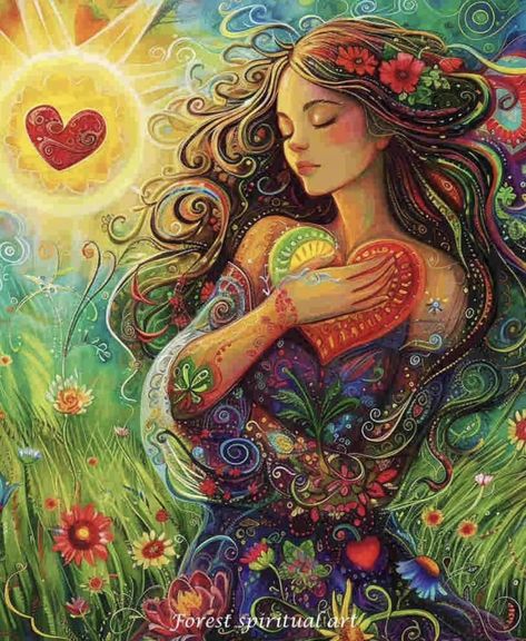 Spiritual Pictures Art, Self Love Illustration Art, Spiritual Healing Art, Spiritual Woman, Spiritual Pictures, Spiritual Paintings, Spiritual Images, Spiritual Love, Spiritual Artwork