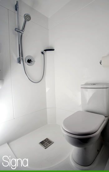 Prefabricated ensuite bathroom and shower pods by EBL Composites Small Toilet With Shower Ideas, Small Shower Toilet Room, Tiny Shower Room, Tiny Wet Room, Small Wet Room, Small Bathroom Plans, Wet Bathroom, Shower Pods, Small Shower Room