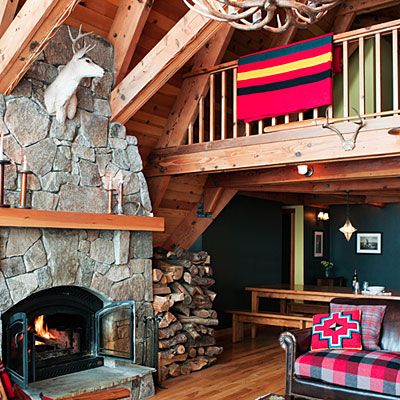 We're still swooning over the great room of this Tahoe A-frame cabin. Pnw Decor, Cabin Great Room, Lake Tahoe Cabin, Tahoe Cabin, Cabin Chic, Mindful Gray, Sunset Magazine, Cabin Vacation, Cabin Interiors