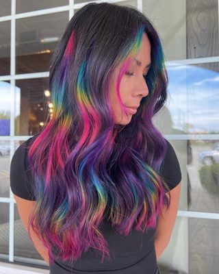 Instagram Exotic Hair Color, Rose Colors, Split Dyed Hair, Aveda Hair, Hair Color Options, Cute Hair Colors, Neon Hair, Cool Braid Hairstyles, Cool Braids