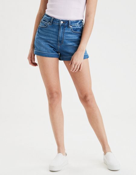 Jeans For Short Legs, Denim Mom Shorts, Flattering Jeans, Curvy Shorts, Free Jeans, Green Jeans, She Knows, High Rise Denim Shorts