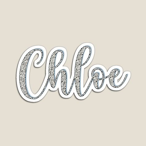 Dalmatian pattern Chloe name Dalmatian sticker, custom name sticker for Chloe Chloe Tattoo Name, Chloe Name, Dalmatian Pattern, Chloe Chloe, Name Calligraphy, Baby Chloe, Art Papillon, Calligraphy Typography, Calligraphy Name