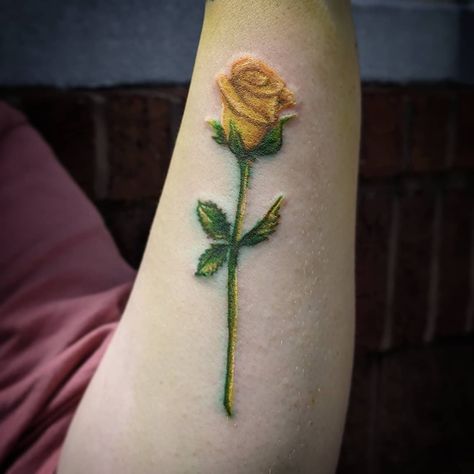 Rose Tattoo On Wrist, Yellow Rose Tattoo, American Traditional Rose, Design For Tattoo, Rose Tattoo Ideas, Yellow Rose Tattoos, Tattoo On Wrist, Rose Tattoos For Men, Rose Tattoos For Women