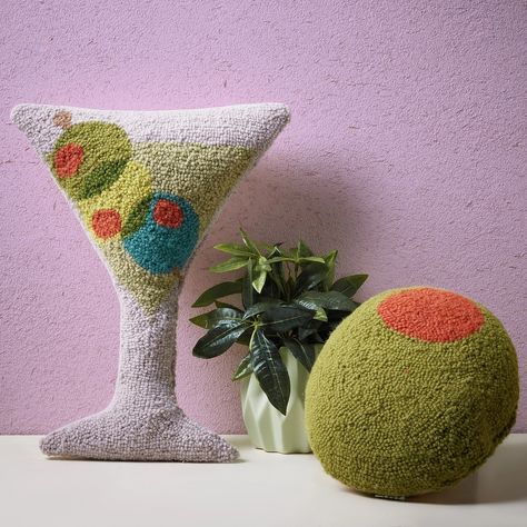 🍸🫒 Shake up your decor with these brand new Martini and Olive cushions! 🍸✨ It's happy hour all day long when you pre-order and be the first to add these quirky chic accessories to your space! 🛋️💫 #homedecorideas #homedecor #homedecorinspo #homedecorating #homedecoration #homedecorlovers #HomeDecorFinds #martini #olive Olive Cushions, Funky Bedroom, Martini Olive, Cocktail Theme, Classic Martini, Kitchen Rugs And Mats, Small Cushions, Whimsical Home, Dirty Martini