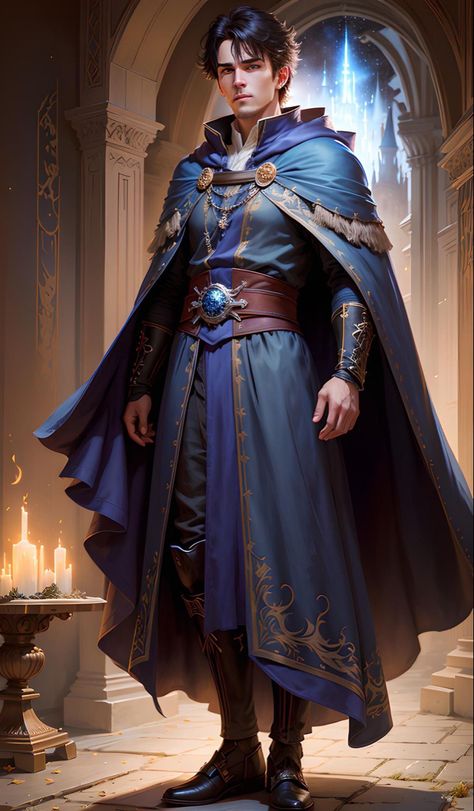 Dnd Divination Wizard, Fantasy Royalty Art, Aasimar Dnd Male, Wizard Art Character Design, Dnd Sorcerer Outfit, Dnd Wizard Art, Wizard Dnd Character Design, Fantasy Robes, Wizard Concept Art