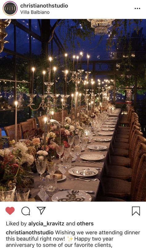 Glam Wedding Reception, Luxury Event Decor, Wicked Party, Candle Lit Wedding, Debut Ideas, Vintage Wedding Theme, Lake Como Wedding, Wedding In Italy, Dresses Unique