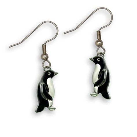 Penguin Earrings, Penguin Jewelry, Weird Earrings, The Penguin, Chic Gifts, Bird Jewelry, Enamel Earrings, Enamel Jewelry, Christmas Jewelry