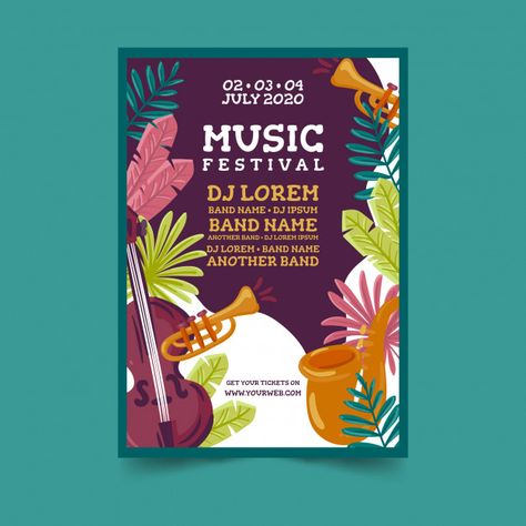 Tropical Music Poster, Afro Poster, Magazine Cover Template, Spring Festival Poster, Easter Poster, Festival Music, Festival Flyer, Music Festival Poster, Wedding Invitation Card Design