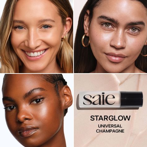 Shop Saie's Glowy Super Gel Lightweight Dewy Highlighter at Sephora. This illuminator hydrates and visibly brightens for a fresh, dewy look. Saie Glowy Super Gel, Dewy Highlighter, Glowy Super Gel, Dewy Look, Highlighter, Sephora, Christmas