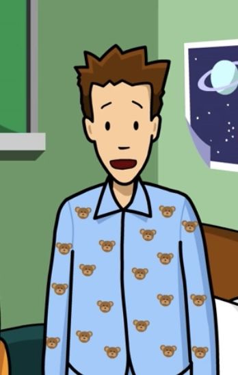 Tim From Brainpop, Tim Brain Pop, Tim From Tim And Moby, Female Nonbinary, Tim And Moby Love, Tim And Moby, Teddy Bear Pajamas, Brain Pop, Bear Pajamas