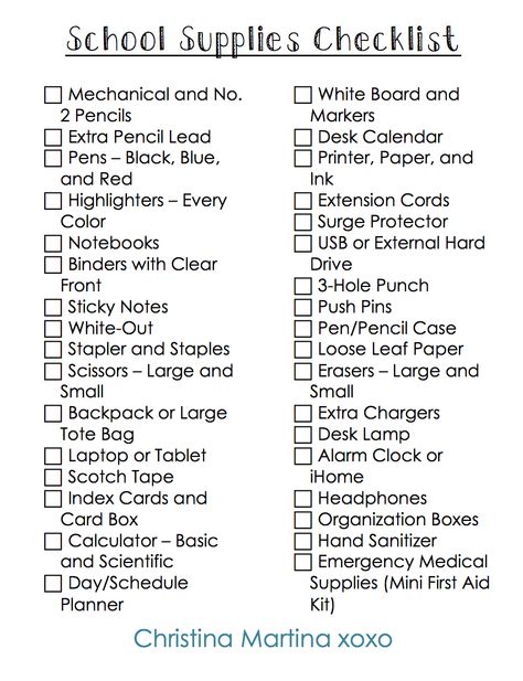 school supplies, school supplies checklist, college checklist, college supplies checklist, school checklist, college, school, back to school... School Supplies Checklist, Teacher Supplies List, Pencil Case Essential, Office Supplies Checklist, Middle School Supplies, College Checklist, School Supplies Highschool, Art School Supplies, School Survival Kits