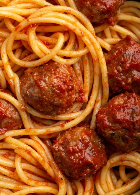 Melissa's Meatball Recipe Baked Meatball Recipe, 30seconds Food, Baked By Melissa, Meatball Casserole, Spaghetti Meatballs, Tasty Meatballs, Red Sauce, Spaghetti And Meatballs, Classic Dishes