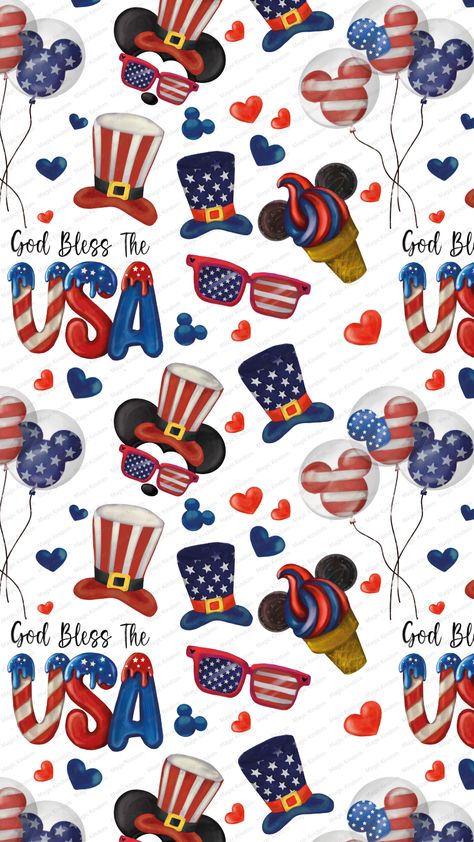 Cute 4th Of July Wallpaper, Disney Digital Paper, Paper Mouse, Disney Backgrounds, Pc Backgrounds, Cute Backrounds, July Wallpaper, Magic Kingdom Shirt, 4th Of July Wallpaper