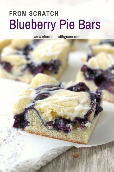 Blueberry Pie Bars, Easy Blueberry Pie, Homemade Blueberry Pie, Mousse Au Chocolat Torte, Cheap Breakfast, Picnic Potluck, Canned Blueberries, Blueberry Pie Filling, Blueberry Desserts