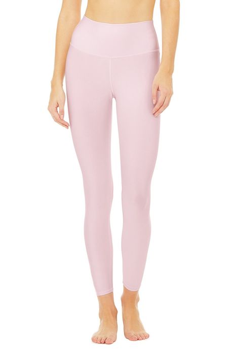 Alo Yoga 7/8 High-Waist Airlift Legging - Soft Pink - Size S - Performance Fabric Yoga Videos, Hot Yoga, Now What, Corset Style, Pink Leggings, Capsule Collection, Alo Yoga, Chic Woman, Street Chic