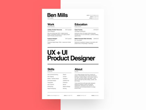 Ux Cv Design, Cover Letter Creative, Resume Graphic Design, Graphic Designer Cv, Resume Design Free, Cv Inspiration, Graphic Design Cv, Graphic Design Jobs, Design Resume