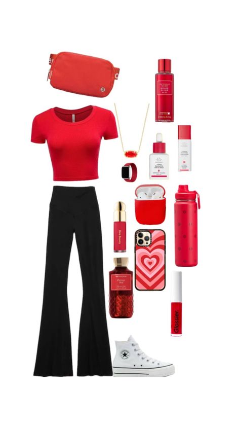 Red Shirt Outfit Aesthetic, Red Preppy Outfit, Pretty Christmas Dresses, Red Shirt Outfits, Preppy Outfits Aesthetic, Red Preppy, Preppy Shuffles, Type Outfit, Preppy Outfits For School