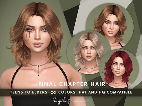 Sims 4 Cc Hair Female, Shoulder Length Wavy Hair, Sims 4 Cc Hair, Mod Hair, Wavy Hairstyles Medium, Pelo Sims, Free Sims, Curls For Long Hair, The Sims 4 Download