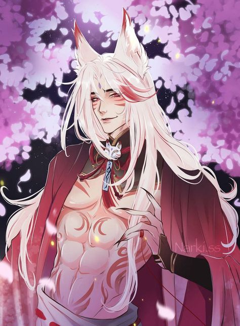 Male Kitsune, Anime Guys Shirtless, Fantasy Creatures Art, Anime People, Mythical Creatures Art, Character Design Male, Anime Drawings Boy, Itachi Uchiha, Boy Art