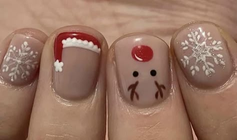 nails art tips nails art ideas nail art 2022 nails art winter Santa Hat And Reindeer Nails, Gel Nail Art Winter, X Mas Nails, Xmas Nails Designs, Monthly Nails, Nail Noel, Art Noel, Nail Art Noel, Art Designs Ideas