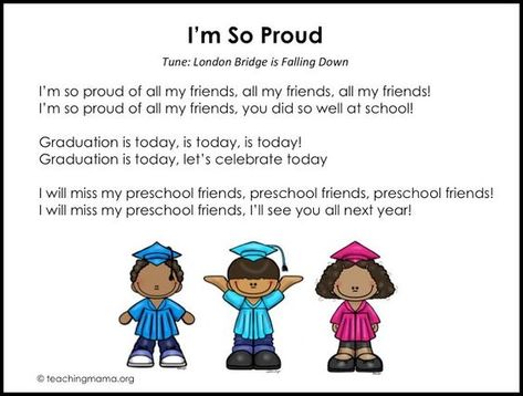 Preschool Graduation Songs - Free Printables & More Ideas Song Lyric Graduation Cap, Grad Songs, Graduation Speech Ideas, Graduation Songs For Kids, Preschool Graduation Speech, Preschool Graduation Poems, Goodbye Songs, Daycare Recipes, Ecse Classroom