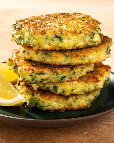 Zucchini Pancakes Recipe | The Kitchn Steamed Zucchini, Zucchini Breakfast, Best Zucchini Recipes, Fluffy Pancake Recipe, Zucchini Pancakes, Savory Pancakes, Zucchini Fritters, Summer Side Dishes, Chocolate Zucchini