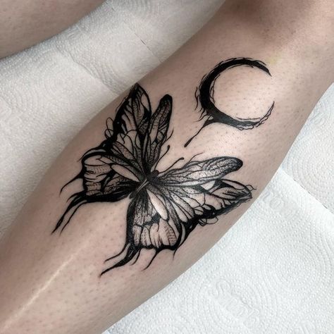 Evil Butterfly Tattoo, Small Blackwork Tattoo, Gothic Butterfly Tattoo, Dark Butterfly Tattoo, Black Butterfly Tattoo, Butterfly Tattoo Stencil, Butterfly Wrist Tattoo, Grunge Tattoo, Mother Tattoos