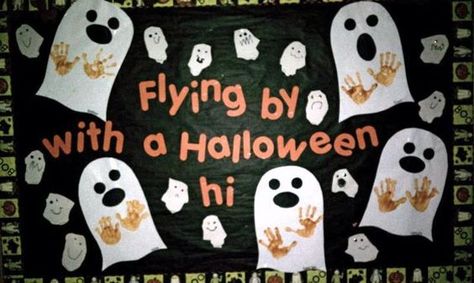 ♥ Bulletin Boards For Preschool, October Poster, Fall Prek, Halloween Boards, Halloween Classroom Door, Halloween Classroom Decorations, Tiger Sharks, Halloween Bulletin Boards, Fall Bulletin Boards