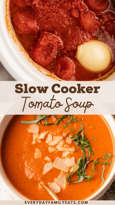 Tomato Soup In Crockpot, Crockpot Tomato Soup Recipes, Tomato Soup Slow Cooker Crockpot, Tomato Soup Crock Pot Fresh Tomatoes, Tomato Soup Slow Cooker, Tomato Soup Crockpot Recipes, Tomato Soup Crock Pot, Crock Pot Tomato Soup, Crockpot Tomato Soup With Fresh Tomatoes