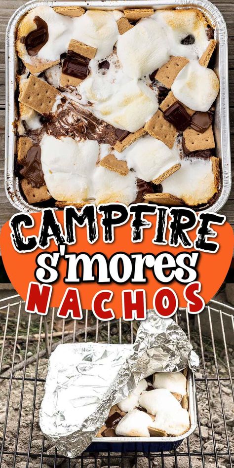 Grilled Smores, Camper Food, Nachos Ingredients, Campfire Smores, Campfire Recipes, Campfire S'mores, Campfire Desserts, Smores Dessert, Happy Glamper