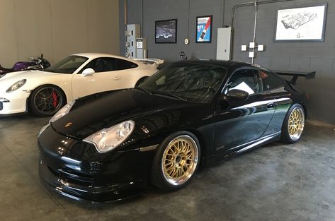 996 GT3: 311RS-spec JRZ Suspension - 311RS Porsche 996 Custom, Porsche 996 Turbo, 996 Porsche, 996 Turbo, Porsche Boxster 986, Porsche Wheels, Custom Porsche, Gold Wheels, Porsche Sports Car