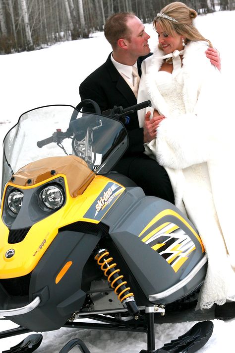 And wedding snowmobile rides... Winter Wedding Snow, Wedding Snow, Snow Machine, Snow Wedding, Winter Weddings, Snowmobile, Sled, Wedding Themes, Winter Wedding