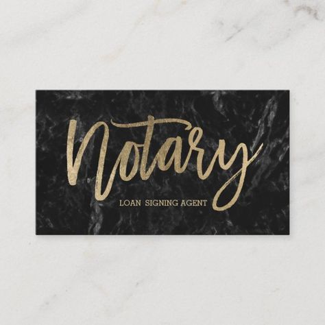 Notary broker gold typography black marble business card Rose Gold Nails Acrylic, Black Marble Background, Gold Foil Business Cards, Nails Elegant, Foil Business Cards, Hand Lettering Styles, Beauty Business Cards, Modern Hand Lettering, Gold Typography