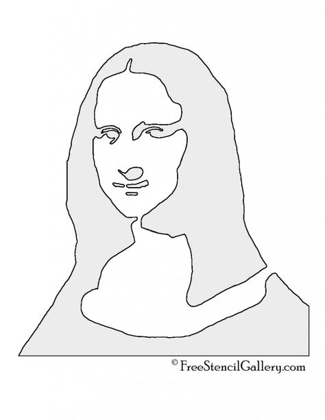 Mona Lisa Stencil Lisa Outline Drawing, Mona Lisa Stencil, Banksy Stencil, Stencil Graffiti, Street Art Banksy, Pumpkin Stencil, Outline Drawing, Cardboard Art, Outline Drawings