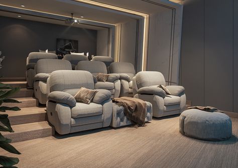 Cinema Room on Behance Small Cinema Room, Home Theatre Room Ideas, Cinema Room Design, Home Theatre Design, Home Cinema Design, Theatre Room Ideas, Home Theater Room Design, Theater Room Design, Home Cinema Room