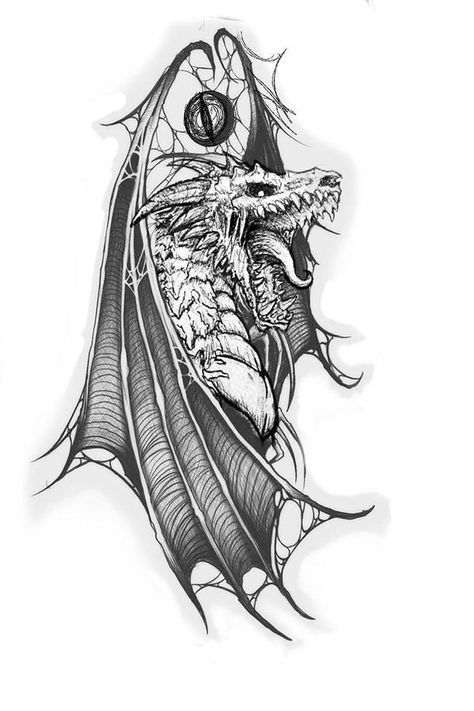 Goth Dragon Tattoo, Medevil Dragon Tattoo, Epic Tattoos For Men, Gothic Dragon Tattoo, European Dragon Tattoo, Dragon Sketch Tattoo, Fantasy Dragon Tattoo, Dragon Thigh Tattoo, Dragon Tattoo Stencil