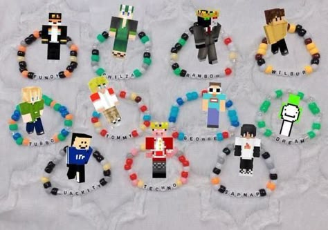 Minecraft Jewelry, Rave Bracelets, Diy Kandi Bracelets, Mc Wallpaper, Diy Kandi, Kandi Ideas, Kandi Patterns, Kandi Bracelets, Dream Artwork