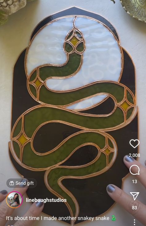 Glass Staining, Snake Art, Glass Inspiration, Glass Designs, Art Things, Stained Glass Designs, Stain Glass, Mirror Mirror, Glass Design