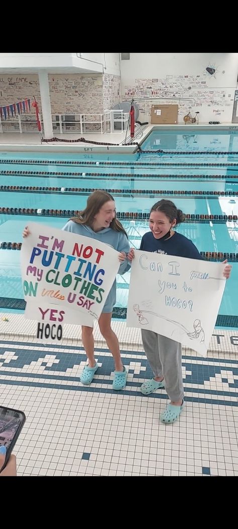 Swim Homecoming Proposal, Hoco Proposals Ideas For Swimmers, Swimmer Promposal, Swimming Promposal, Swim Hoco Proposals, Swim Promposal, Best Prom Proposals, Dance Proposals, Prom Proposals