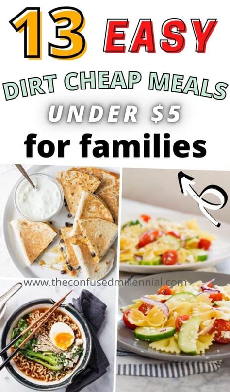 Cheapest Meals, Meals For Families, Cheap Family Dinners, Dirt Cheap Meals, Cheap Meals To Make, Low Cost Meals, Cheap Family Meals, Homemade Dinner Recipes, Meals To Make