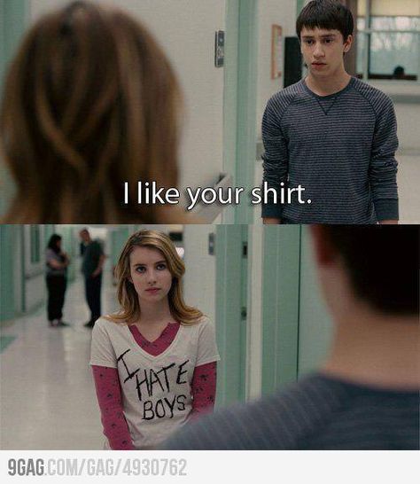 I like your shirt I Hate Boys, Movies Quotes, Movie Lines, Mia 3, Funny Story, Film Quotes, Tv Quotes, Awkward Moments, I Like You