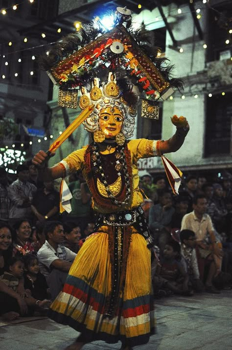 Masked dancers from Kathmandu Kathmandu City, Nepal Clothing, Nepali Culture, Ritual Dance, Nepal Food, Nepal Culture, Travel Nepal, Mask Dance, Kathmandu Valley