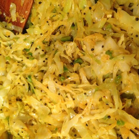 Tender Cabbage with Black Mustard & Turmeric – How to Cook a Weed Turmeric Cabbage, How To Cook Cabbage, Mustard Cabbage, Cook Cabbage, Black Chef, Black Mustard Seeds, Cooked Cabbage, Fresh Turmeric, Cook Off