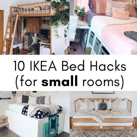 Ikea Hack Raised Platform Bed, Raised Bed Small Bedroom, Ikea Hack Storage Bed, Twin Storage Bed Small Bedrooms, Diy Ikea Storage Bed, Diy Day Bed With Storage, Hide A Bed Ideas Space Saving, Bed Frame Alternative, Ikea Tiny Bedroom Ideas