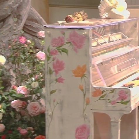 Pink Flowers, Piano, Flowers, Pink, White