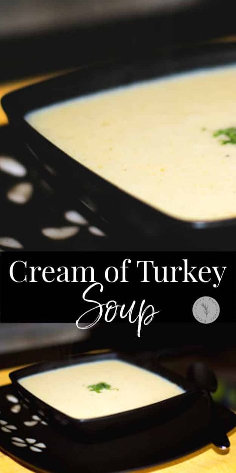 Cream Of Turkey Soup Recipe, Cream Of Turkey, Cream Of Turkey Soup, Turkey Stroganoff, Soup Turkey, Leftover Thanksgiving, Halloween Food Dinner, Chili Beans, Turkey Soup Recipe