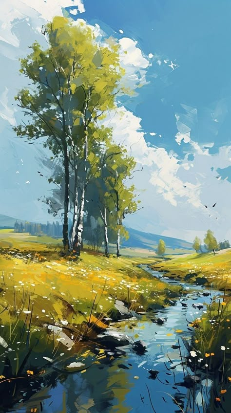 Ghibli Landscape, Imagination Painting, Fields Painting, Landscape Wallpapers, Environment Painting, Female Art Painting, Landscape Art Painting, Art Gallery Wallpaper, A Love Letter