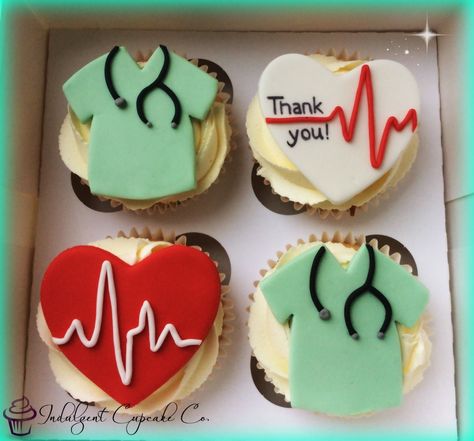 Doctor Theme Cupcakes, Doctor Cupcakes Ideas, Medical Theme Cupcakes, Nurse Themed Cupcakes, Surgeon Cake Ideas, Nurse Cupcakes Ideas, Thank You Cupcakes Ideas, Medical Cupcakes, Surgeon Cake